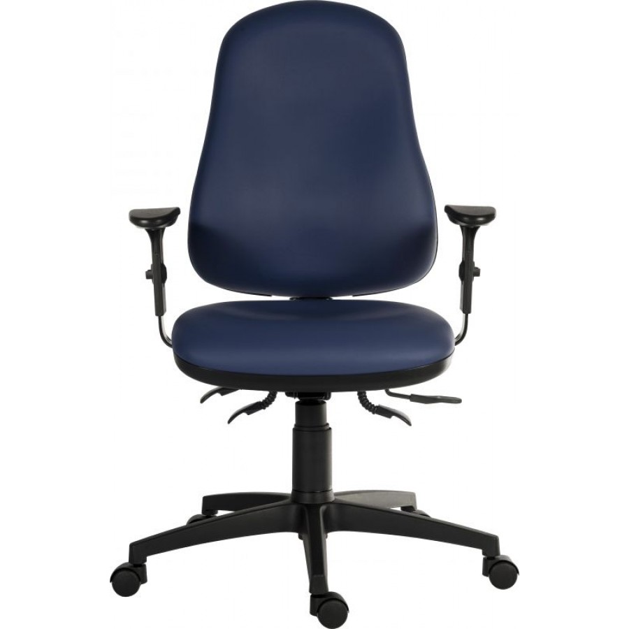 Ergo Comfort Black Leather Wipe Clean Operator Chair